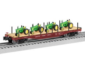 Milwaukee Road 40' Flatcar w/ John Deere Tractor Load
